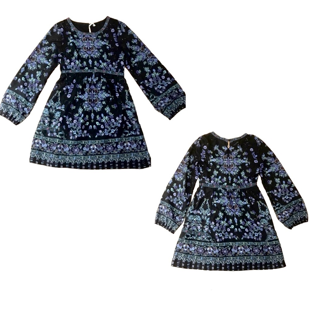 Free People Sequin Matroyshka Russian Doll Tunic Dress Sz 8 Black Embroidered - Picture 4 of 10
